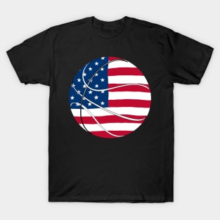 This is a USA basketball designed in United States flag colors T-Shirt